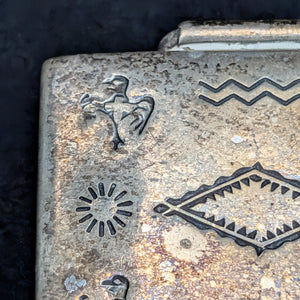 Vintage Sterling Silver Pill Box/Fob (Hand-Stamped Symbols) 🇺🇸🦅🥈