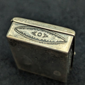 Vintage Sterling Silver Pill Box/Fob (Hand-Stamped Symbols) 🇺🇸🦅🥈