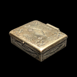 Vintage Sterling Silver Pill Box/Fob (Hand-Stamped Symbols) 🇺🇸🦅🥈