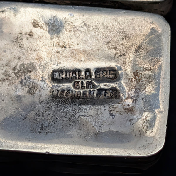 Vintage Mexican Sterling Silver Pill Box (Iguala 925, Maker ELM, Green Stone Accent) 🇲🇽🟢🥈