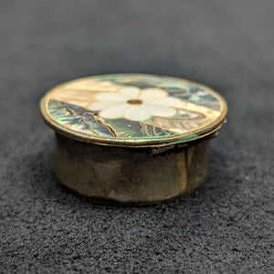 Vintage Mexican Abalone & Mother-of-Pearl Pill Box (Marked Alpaca) 🇲🇽🐚🌸