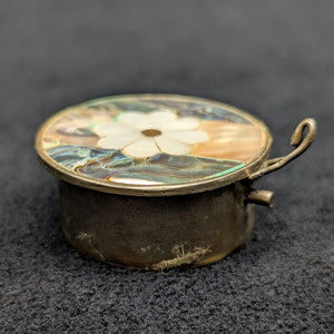 Vintage Mexican Abalone & Mother-of-Pearl Pill Box (Marked Alpaca) 🇲🇽🐚🌸