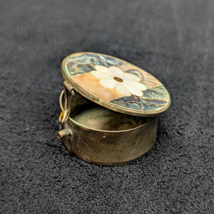Vintage Mexican Abalone & Mother-of-Pearl Pill Box (Marked Alpaca) 🇲🇽🐚🌸