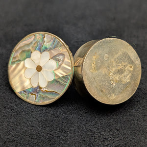Vintage Mexican Abalone & Mother-of-Pearl Pill Box (Marked Alpaca) 🇲🇽🐚🌸