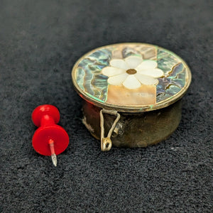 Vintage Mexican Abalone & Mother-of-Pearl Pill Box (Marked Alpaca) 🇲🇽🐚🌸