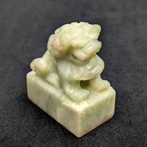 Vintage chinesischer Steinsiegelstempel (Foo-Hund) 🇨🇳🦁💚