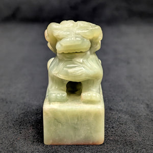 Vintage chinesischer Steinsiegelstempel (Foo-Hund) 🇨🇳🦁💚