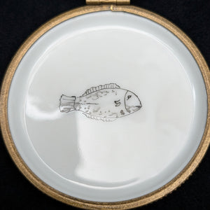 Authentic Limoges Porcelain Trinket Box (Hand-Painted Fishing Dock Scene) 🇫🇷🎣🐟