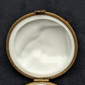 Authentic Limoges Porcelain Trinket Box (Hand-Painted Fishing Dock Scene) 🇫🇷🎣🐟