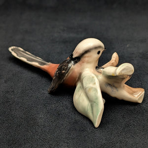 Vintage Goebel Porcelain Bird Figurine, Long-tailed Titmouse (W. Germany) 🐦🇩🇪🌿