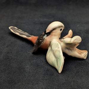 Vintage Goebel Porcelain Bird Figurine, Long-tailed Titmouse (W. Germany) 🐦🇩🇪🌿