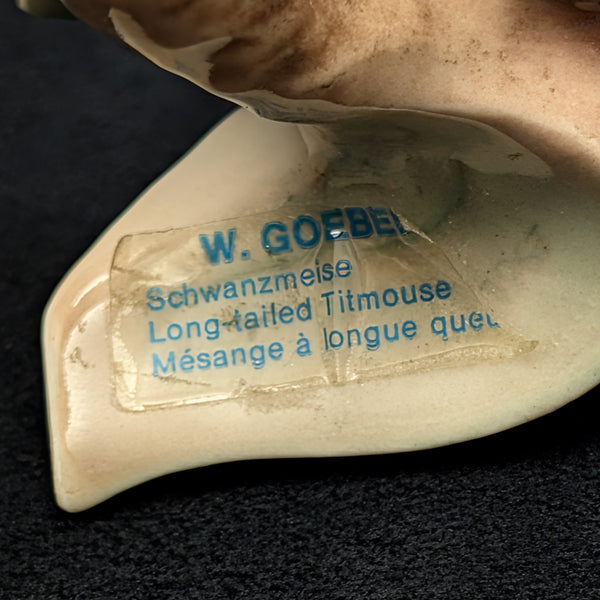 Vintage Goebel Porcelain Bird Figurine, Long-tailed Titmouse (W. Germany) 🐦🇩🇪🌿