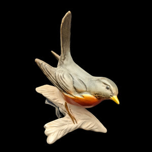 Vintage Goebel Porzellan-Vogelfigur, Amerikanisches Rotkehlchen (Westdeutschland) 🐦🇺🇸🧡