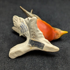 Vintage Goebel Porzellan-Vogelfigur, Amerikanisches Rotkehlchen (Westdeutschland) 🐦🇺🇸🧡