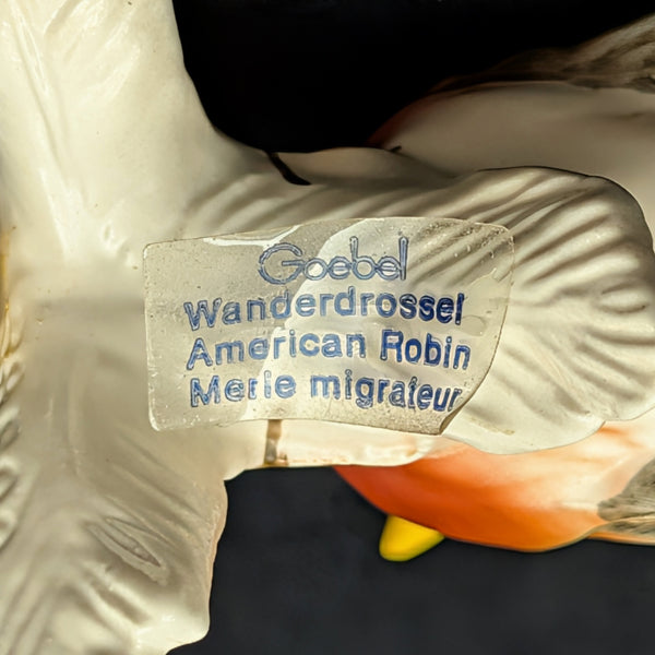 Vintage Goebel Porcelain Bird Figurine, American Robin (W. Germany) 🐦🇺🇸🧡