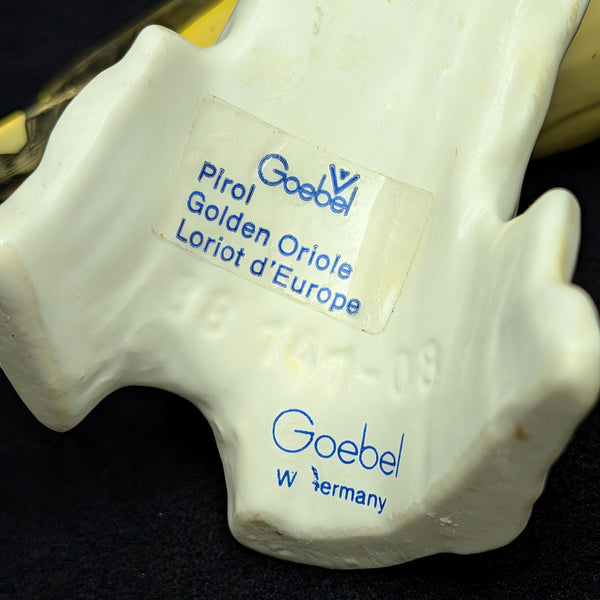 Vintage Goebel Porcelain Bird Figurine, Golden Oriole (W. Germany) ☀️🐦🇩🇪