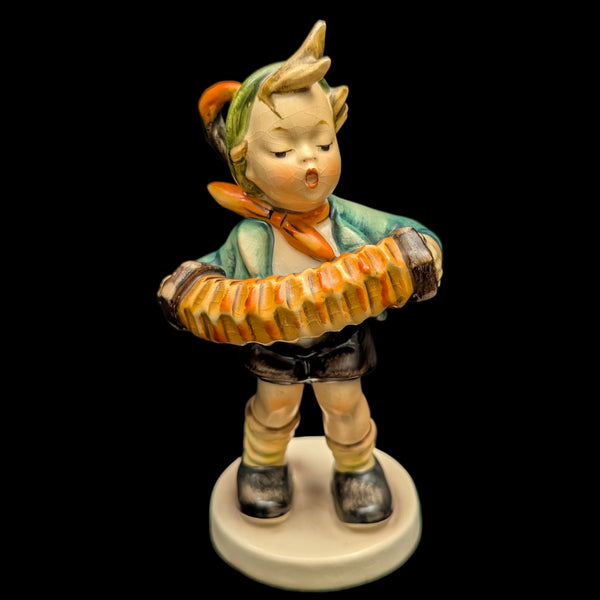 Vintage Hummel Figurine #185 "Accordion Boy" (W. Germany, HEAVY CRAZING) 🇩🇪🎶⚠️