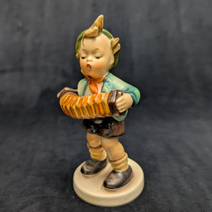 Vintage Hummel Figurine #185 "Accordion Boy" (W. Germany, HEAVY CRAZING) 🇩🇪🎶⚠️
