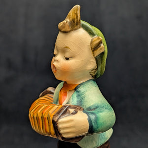 Vintage Hummel Figurine #185 "Accordion Boy" (W. Germany, HEAVY CRAZING) 🇩🇪🎶⚠️
