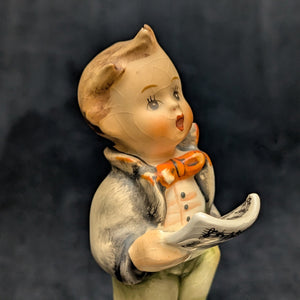 Vintage Hummel Figurine #135 "Soloist" (W. Germany, Severe Crazing) 🇩🇪🎤⚠️