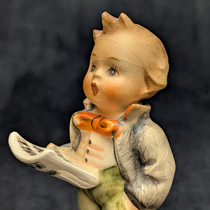 Vintage Hummel Figurine #135 "Soloist" (W. Germany, Severe Crazing) 🇩🇪🎤⚠️