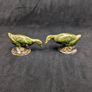 Vintage Miniature Ceramic Waterfowl Figurine Set (10 Pcs, Crackle Glaze, Marked China) 🦢🦆🎨