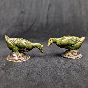 Vintage Miniature Ceramic Waterfowl Figurine Set (10 Pcs, Crackle Glaze, Marked China) 🦢🦆🎨