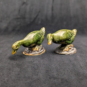 Vintage Miniature Ceramic Waterfowl Figurine Set (10 Pcs, Crackle Glaze, Marked China) 🦢🦆🎨