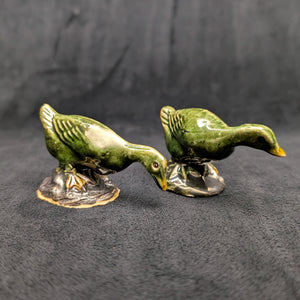 Vintage Miniature Ceramic Waterfowl Figurine Set (10 Pcs, Crackle Glaze, Marked China) 🦢🦆🎨