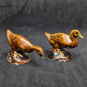 Vintage Miniature Ceramic Waterfowl Figurine Set (10 Pcs, Crackle Glaze, Marked China) 🦢🦆🎨