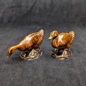 Vintage Miniature Ceramic Waterfowl Figurine Set (10 Pcs, Crackle Glaze, Marked China) 🦢🦆🎨