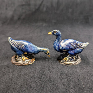 Vintage Miniature Ceramic Waterfowl Figurine Set (10 Pcs, Crackle Glaze, Marked China) 🦢🦆🎨