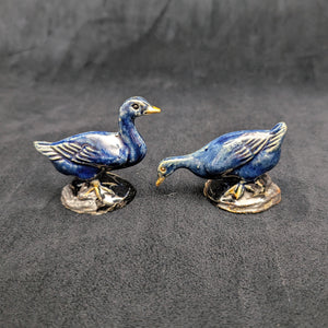 Vintage Miniature Ceramic Waterfowl Figurine Set (10 Pcs, Crackle Glaze, Marked China) 🦢🦆🎨