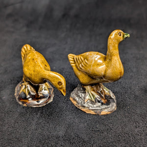 Vintage Miniature Ceramic Waterfowl Figurine Set (10 Pcs, Crackle Glaze, Marked China) 🦢🦆🎨