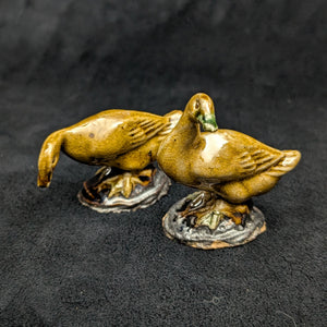 Vintage Miniature Ceramic Waterfowl Figurine Set (10 Pcs, Crackle Glaze, Marked China) 🦢🦆🎨