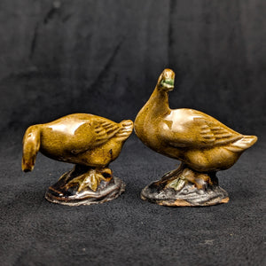 Vintage Miniature Ceramic Waterfowl Figurine Set (10 Pcs, Crackle Glaze, Marked China) 🦢🦆🎨
