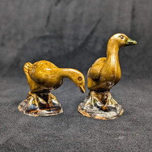 Vintage Miniature Ceramic Waterfowl Figurine Set (10 Pcs, Crackle Glaze, Marked China) 🦢🦆🎨
