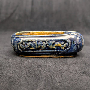 Chinese Penjing Planter Set (5 Ruyi Scepter Pots with Dragon Motif), Export Stoneware, Circa 1970s 🇨🇳🐉✨