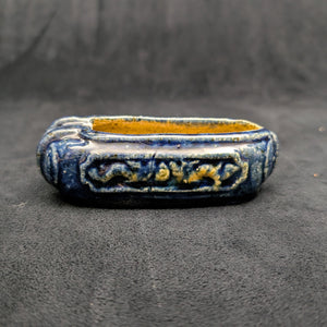 Chinese Penjing Planter Set (5 Ruyi Scepter Pots with Dragon Motif), Export Stoneware, Circa 1970s 🇨🇳🐉✨