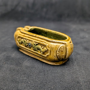 Chinese Penjing Planter Set (5 Ruyi Scepter Pots with Dragon Motif), Export Stoneware, Circa 1970s 🇨🇳🐉✨