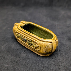 Chinese Penjing Planter Set (5 Ruyi Scepter Pots with Dragon Motif), Export Stoneware, Circa 1970s 🇨🇳🐉✨