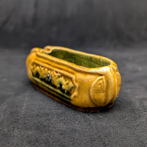 Chinese Penjing Planter Set (5 Ruyi Scepter Pots with Dragon Motif), Export Stoneware, Circa 1970s 🇨🇳🐉✨