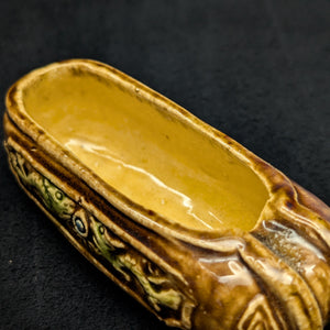Chinese Penjing Planter Set (5 Ruyi Scepter Pots with Dragon Motif), Export Stoneware, Circa 1970s 🇨🇳🐉✨