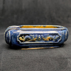 Chinese Penjing Planter Set (5 Ruyi Scepter Pots with Dragon Motif), Export Stoneware, Circa 1970s 🇨🇳🐉✨