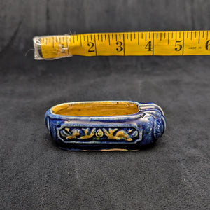 Chinese Penjing Planter Set (5 Ruyi Scepter Pots with Dragon Motif), Export Stoneware, Circa 1970s 🇨🇳🐉✨