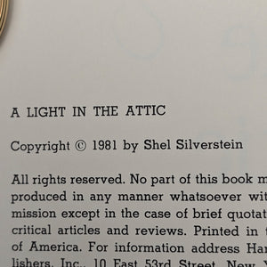 A Light in the Attic by Shel Silverstein (Very Early 1981/1982 Printing) - Dated 10th Birthday Gift 🎁📜✍️