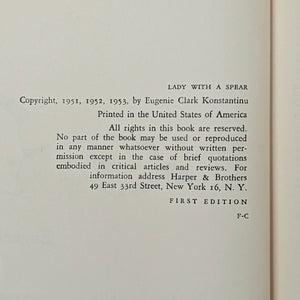 Lady with a Spear by Eugenie Clark (1953 First Edition, Book Club Edition) - Famous Ocean Scientist Memoir 🐠🗺️🇺🇸