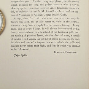 Alice of Old Vincennes by Maurice Thompson (1900 Copyright Reprint) - Tri-Color Decorative Binding 🗡️🏰🇺🇸