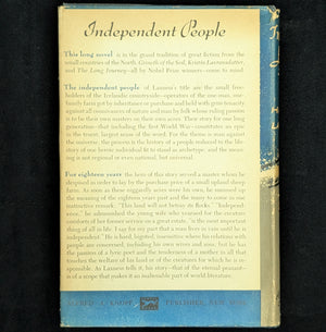 Independent People by Halldór Laxness (1946 First American Edition) - Nobel Prize Author & Original Dust Jacket 🇮🇸📚🐑