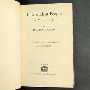 Independent People by Halldór Laxness (1946 First American Edition) - Nobel Prize Author & Original Dust Jacket 🇮🇸📚🐑